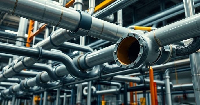 Tubulação industrial em aço da Aços Fernandes