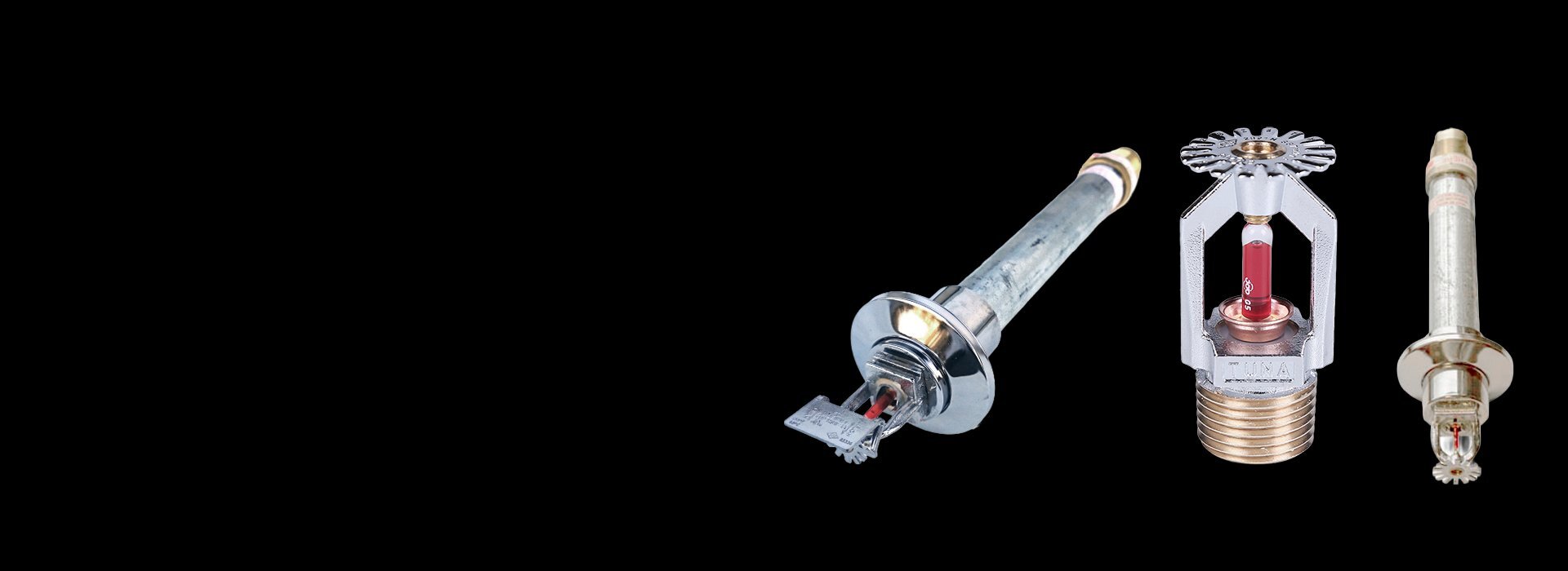 Tipos de sprinklers UL/FM: pendente, upright e horizontal
